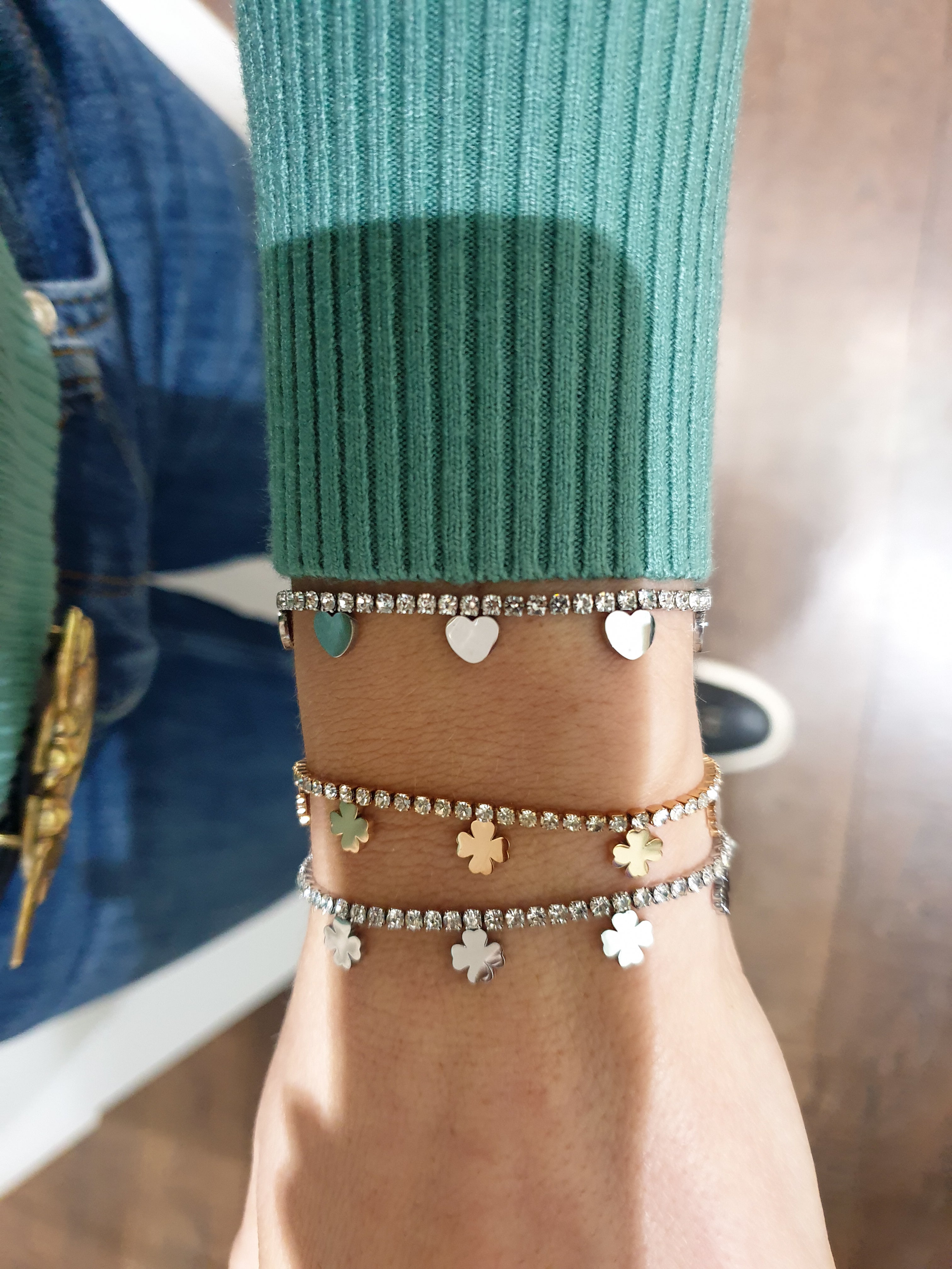 Armband mit Zirkonen TENNIS mit Symbolen