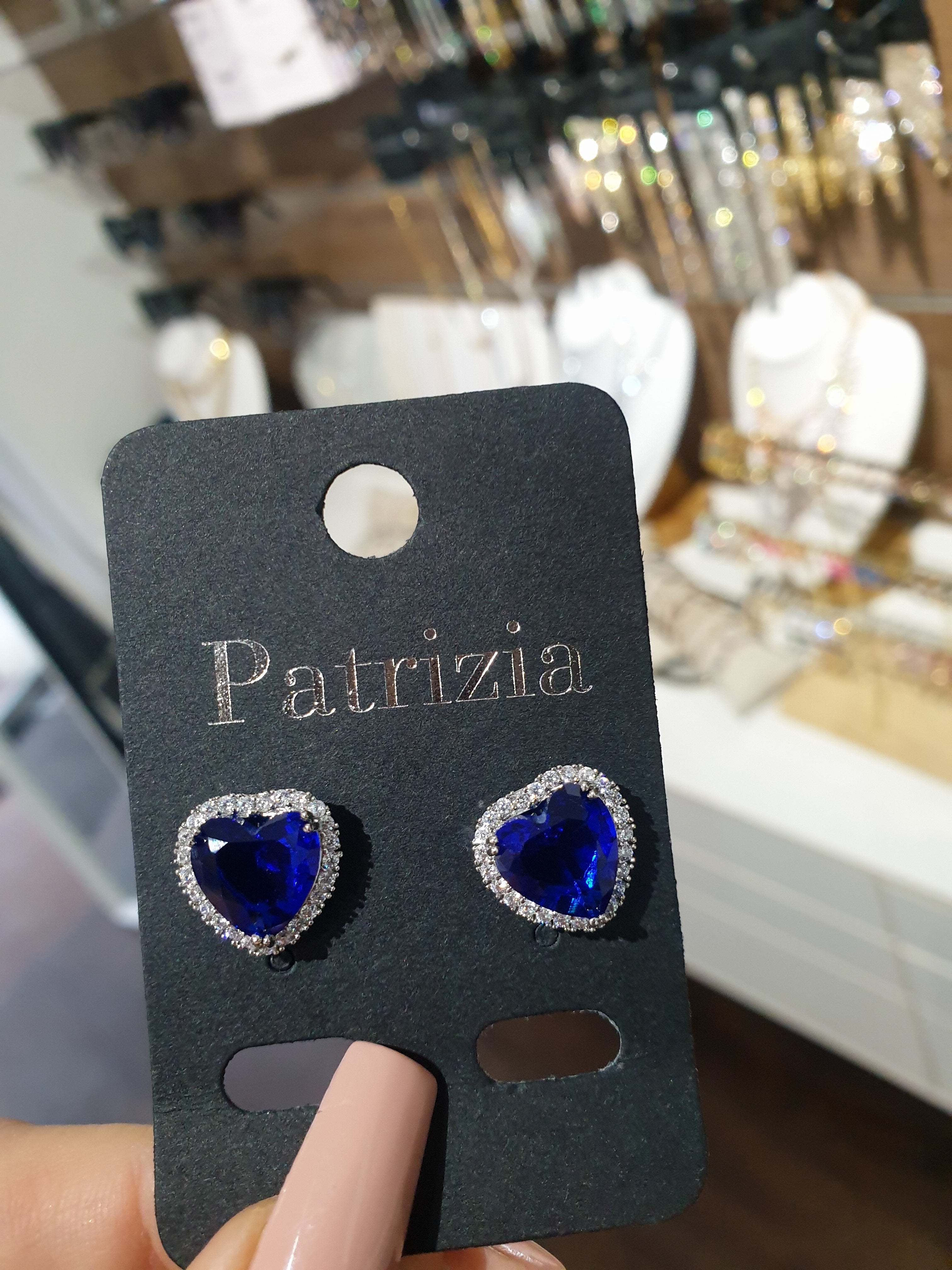 Ohrringe mit Strasssteinen Sweetheart | Blau/Silver