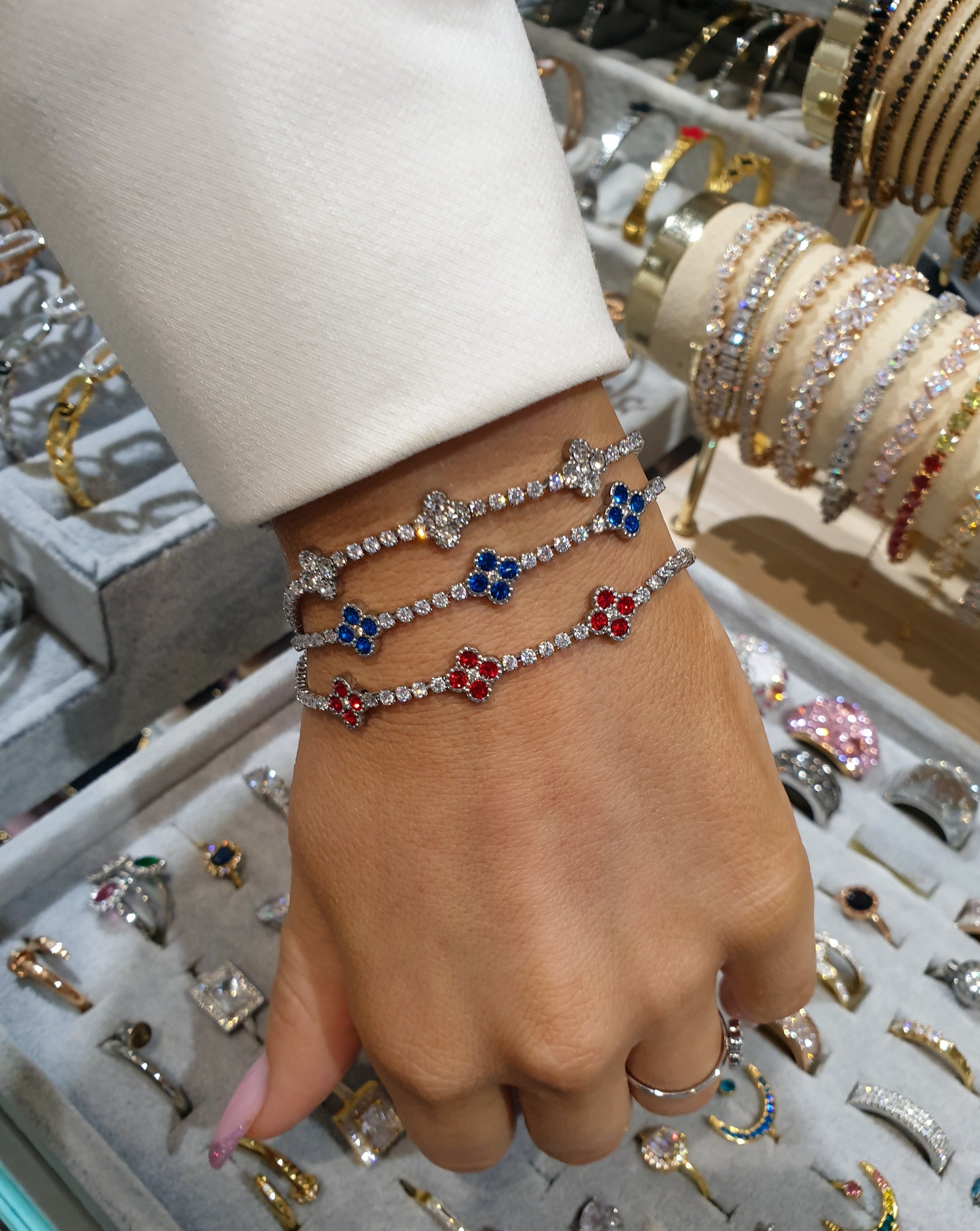 Zapestnica s cirkoni DAISY | Silver