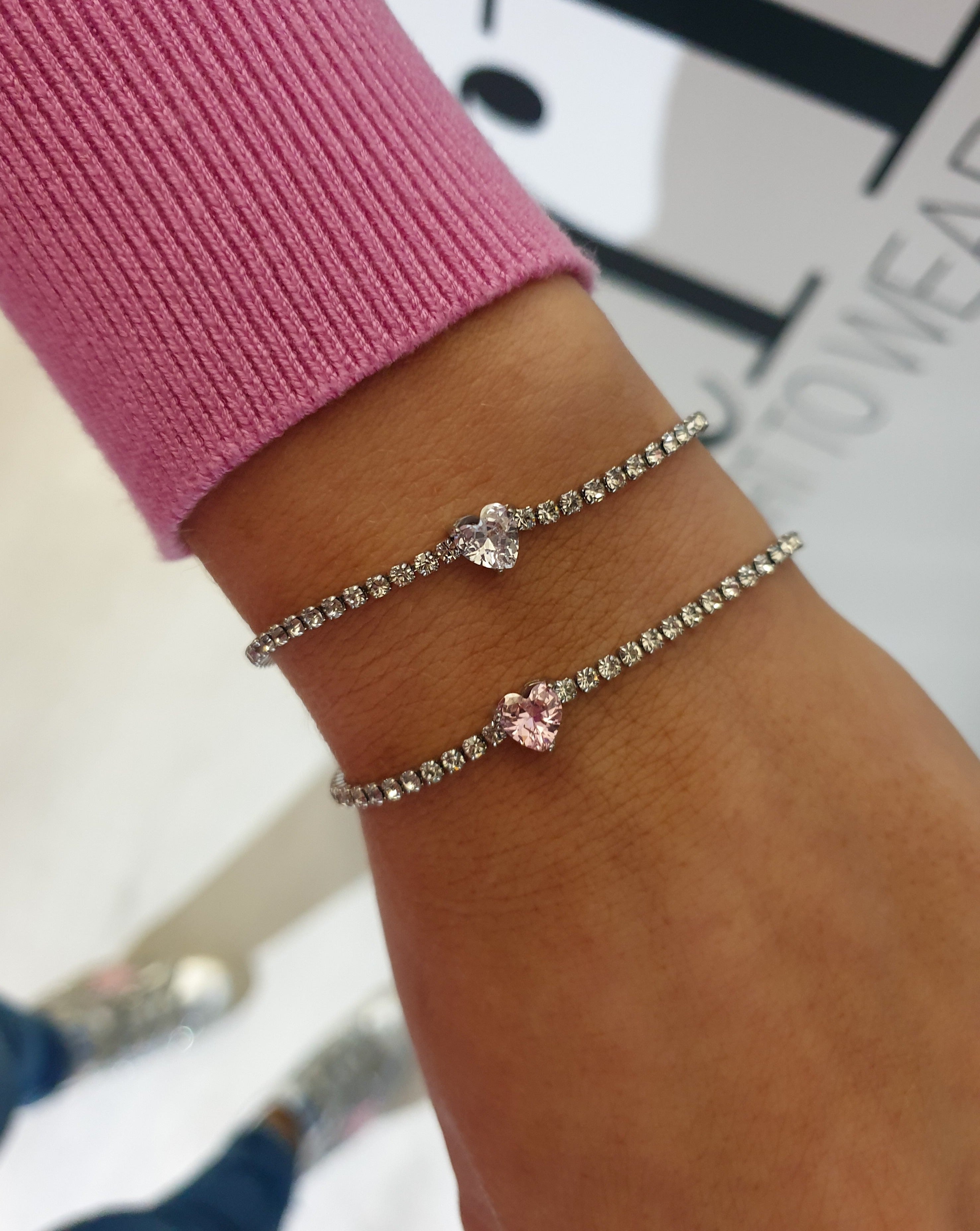 Armband mit Zirkonen TENNIS | Herz
