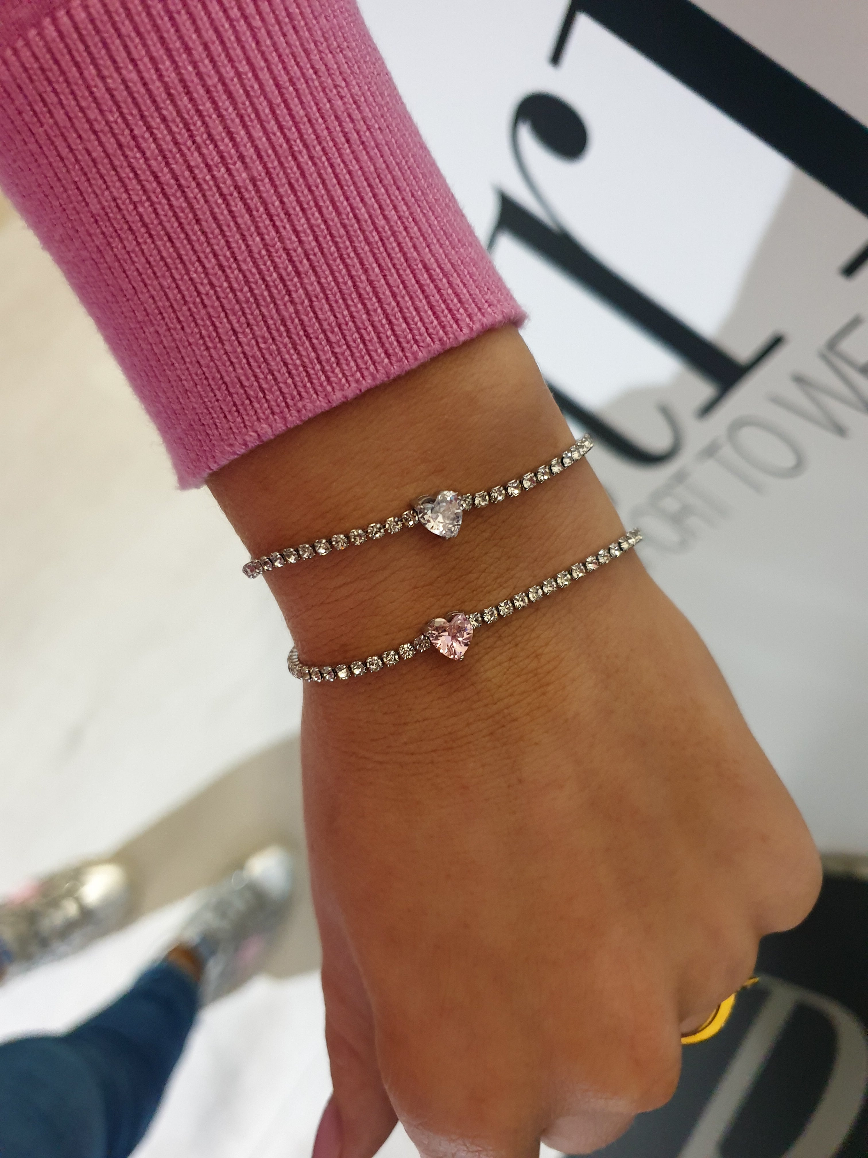 Armband mit Zirkonen TENNIS | Herz