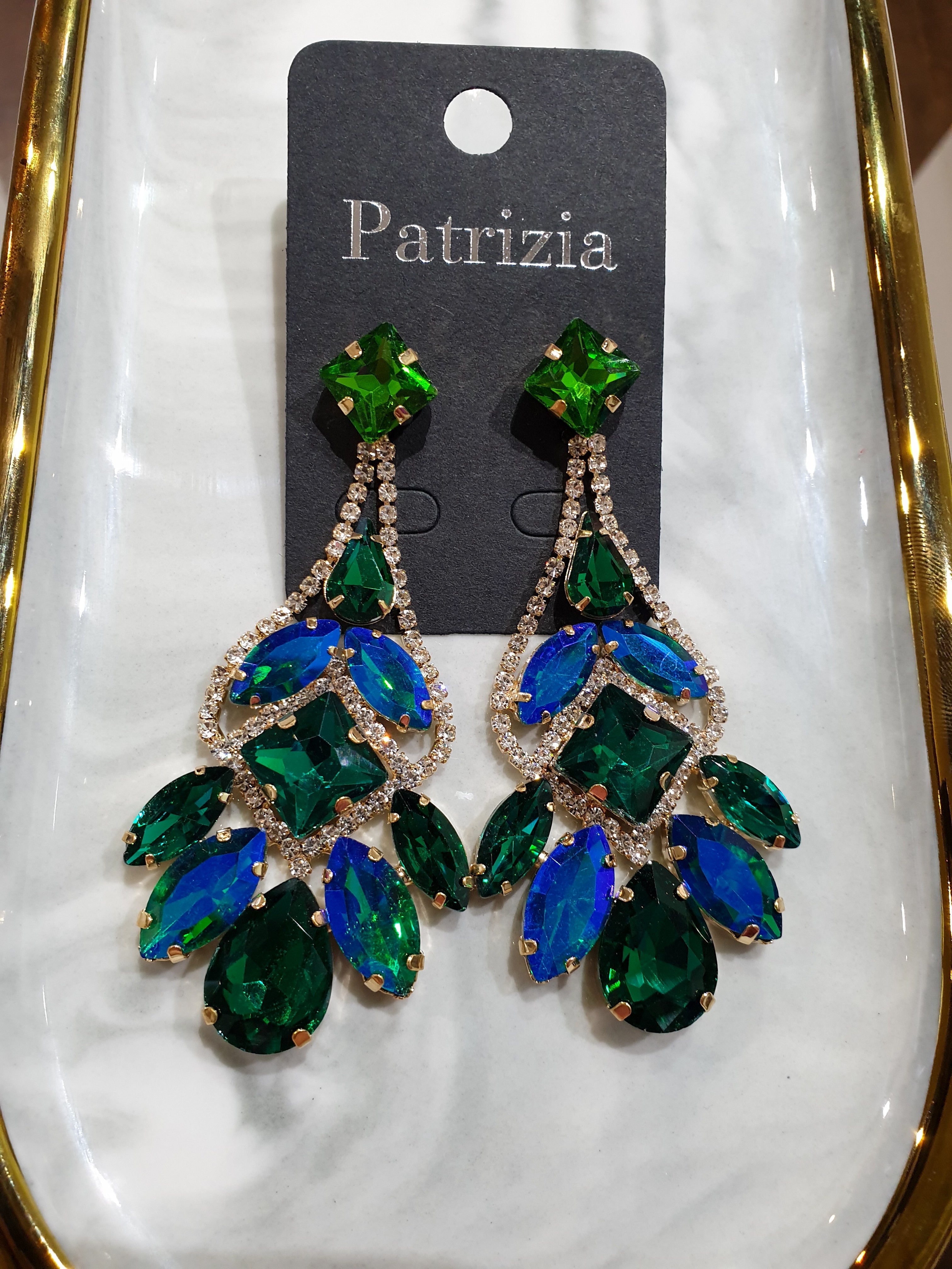 Material Girl dangle earrings | Green