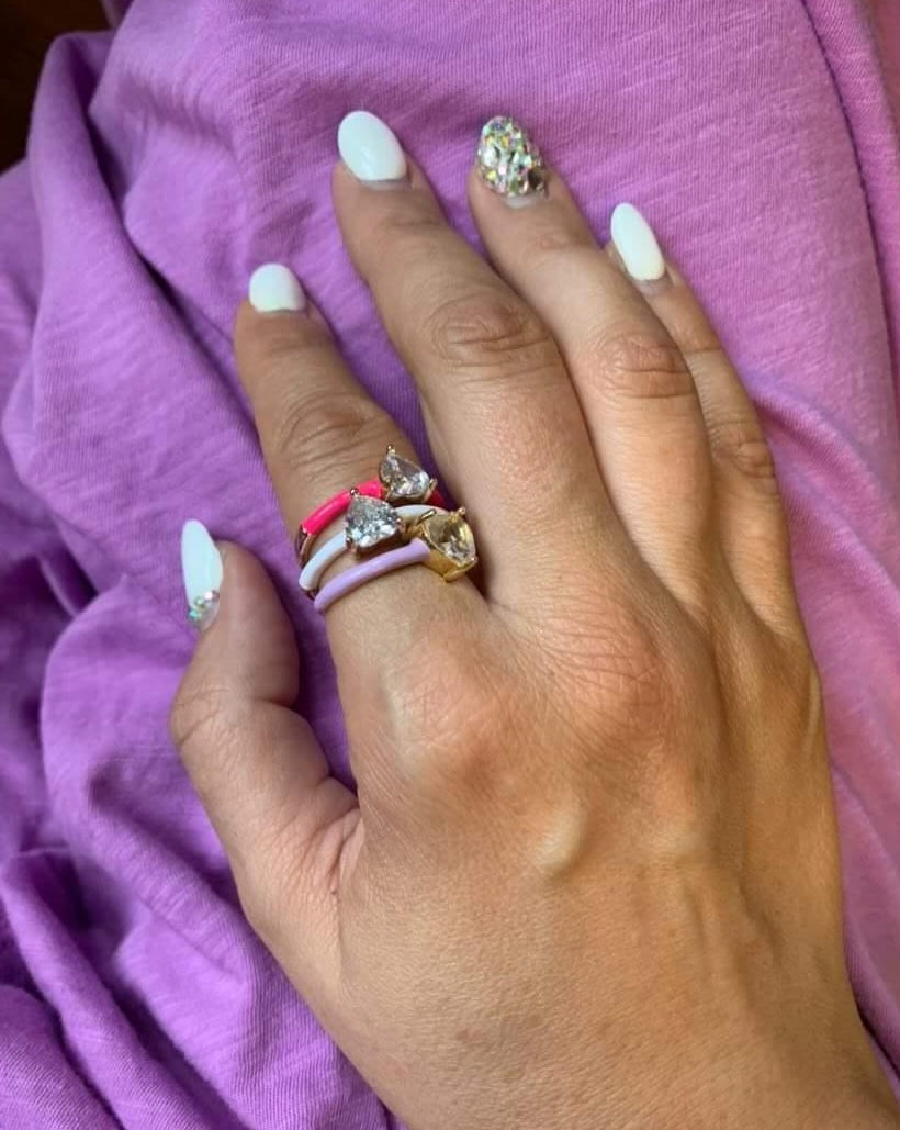 Ring Mit Zirkon gefärbt