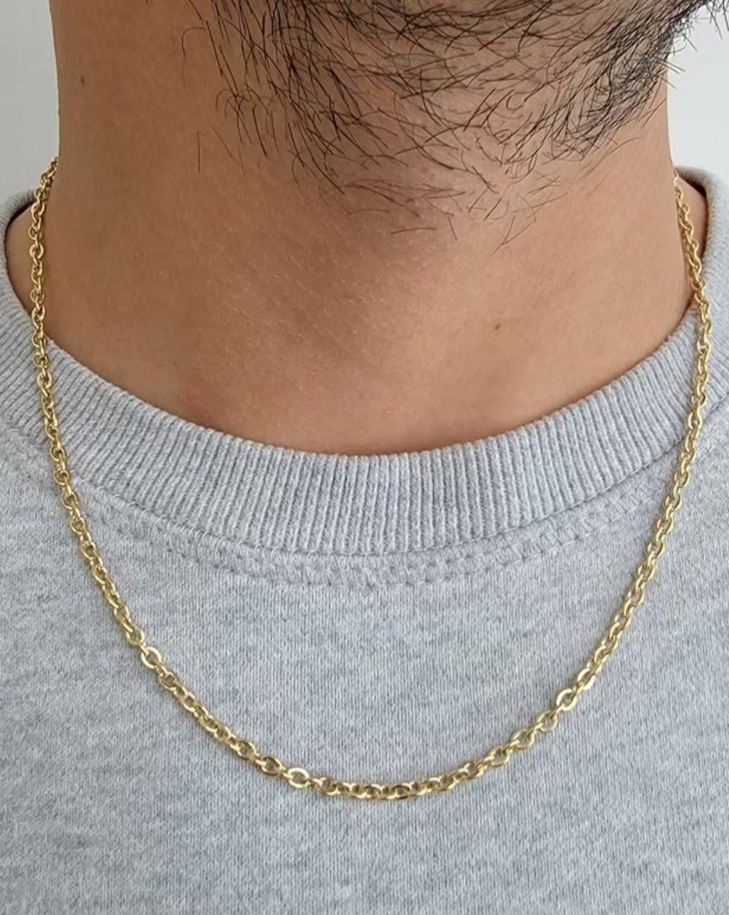 Moška verižica Chain Oval | Gold/3 mm