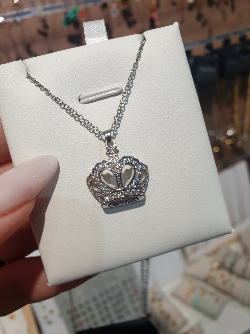 Verižica s cirkoni CROWN-Silver