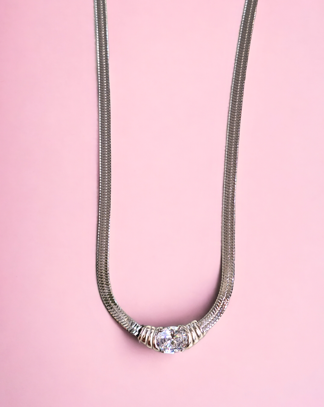 Snake necklace with zircon | Different colours