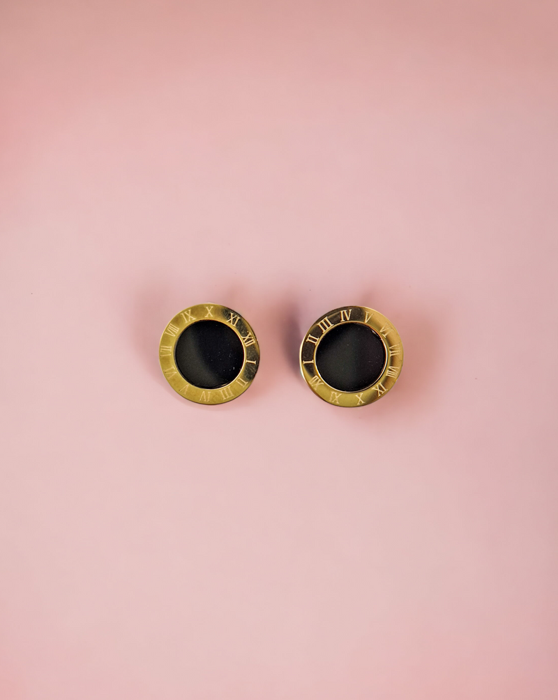 Vtični uhani KROGEC-Gold/Black