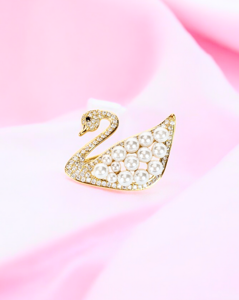 Broška PEARL SWAN