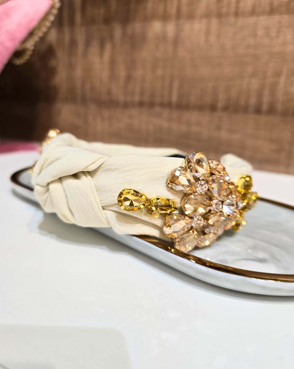Prsten za kosu GLAM TWIST | Beige