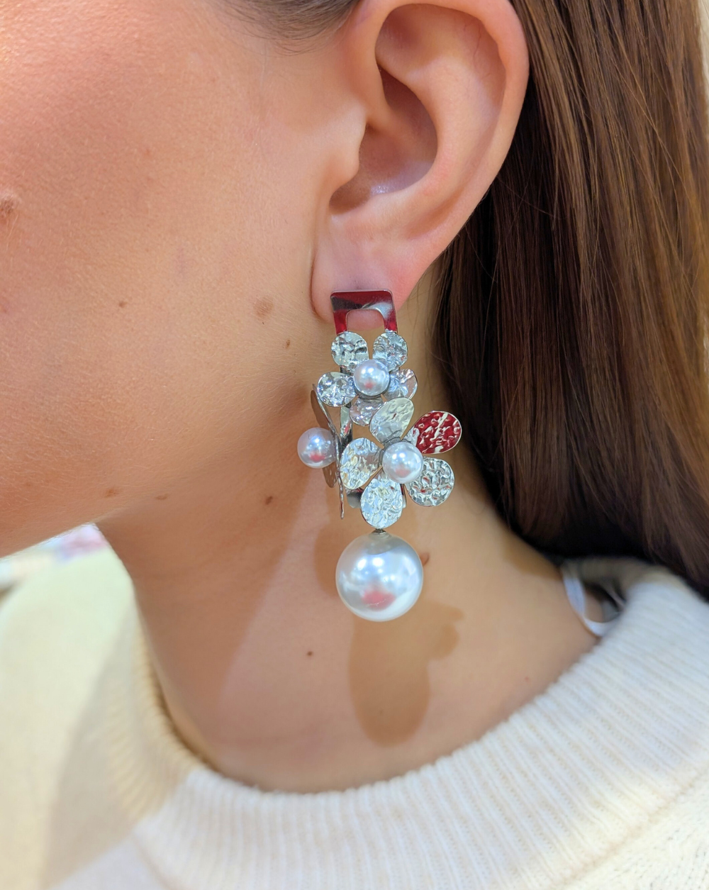 Modni uhani PEARL FLORETS