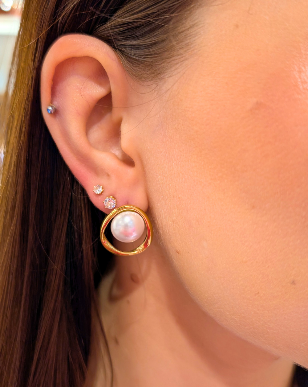 Modni uhani ORNAMENT PEARL