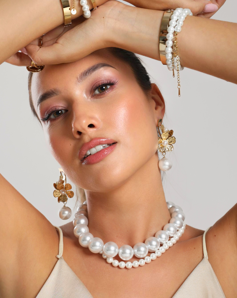 Modni uhani PEARL FLORETS