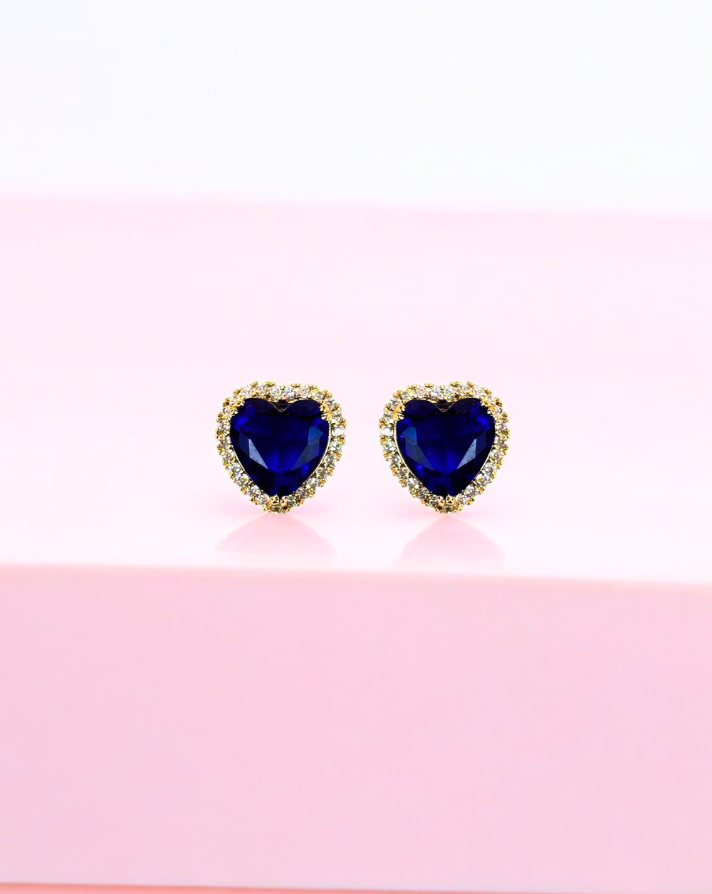 Ohrringe mit Strasssteinen Sweetheart | Blau/Gold