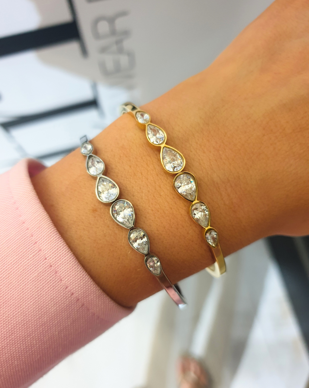 Armband CRYSTAL DROPS Silber Gold Trgovina Patrizia Ljubljana