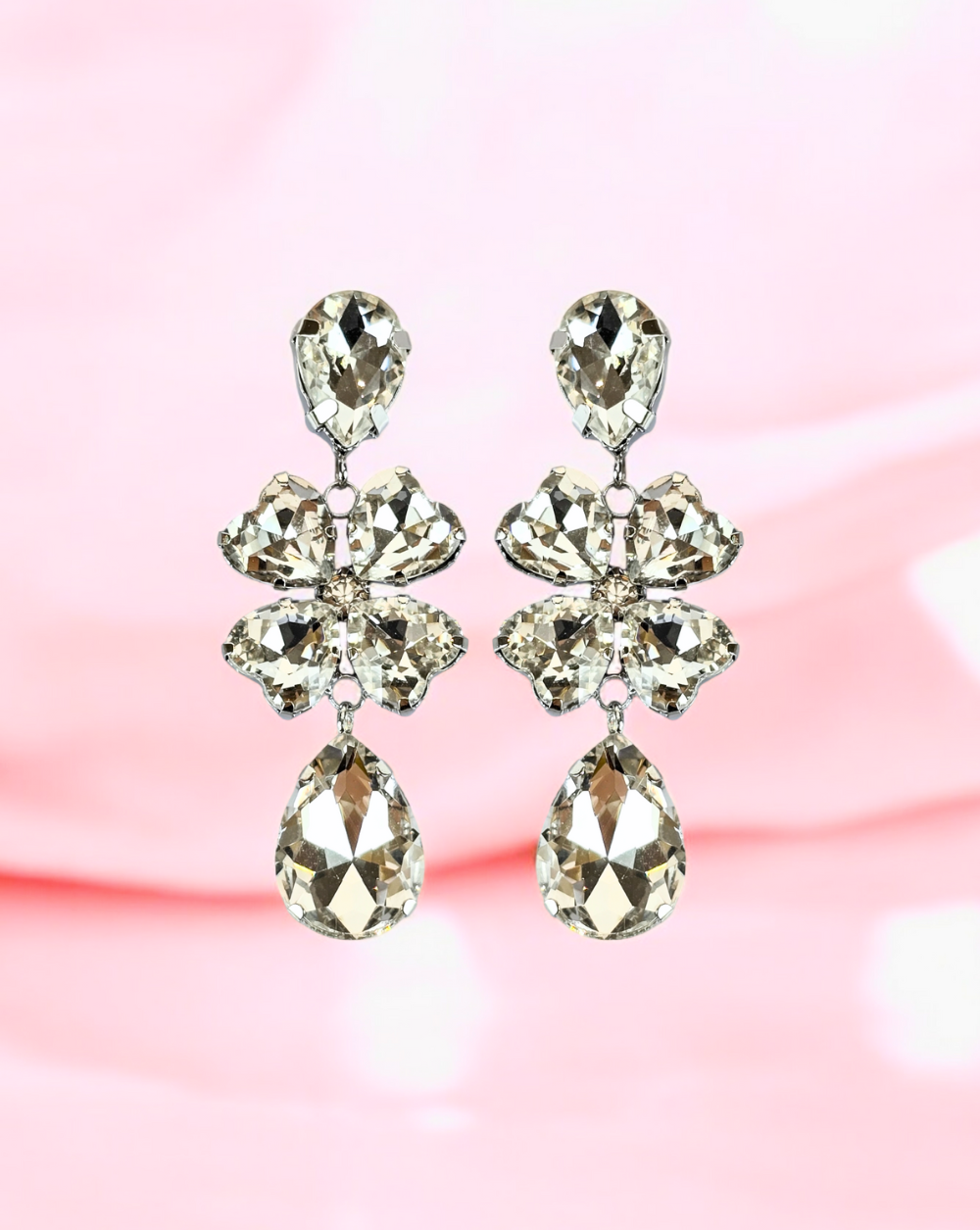 LUXE dangle earrings CLOVER | White