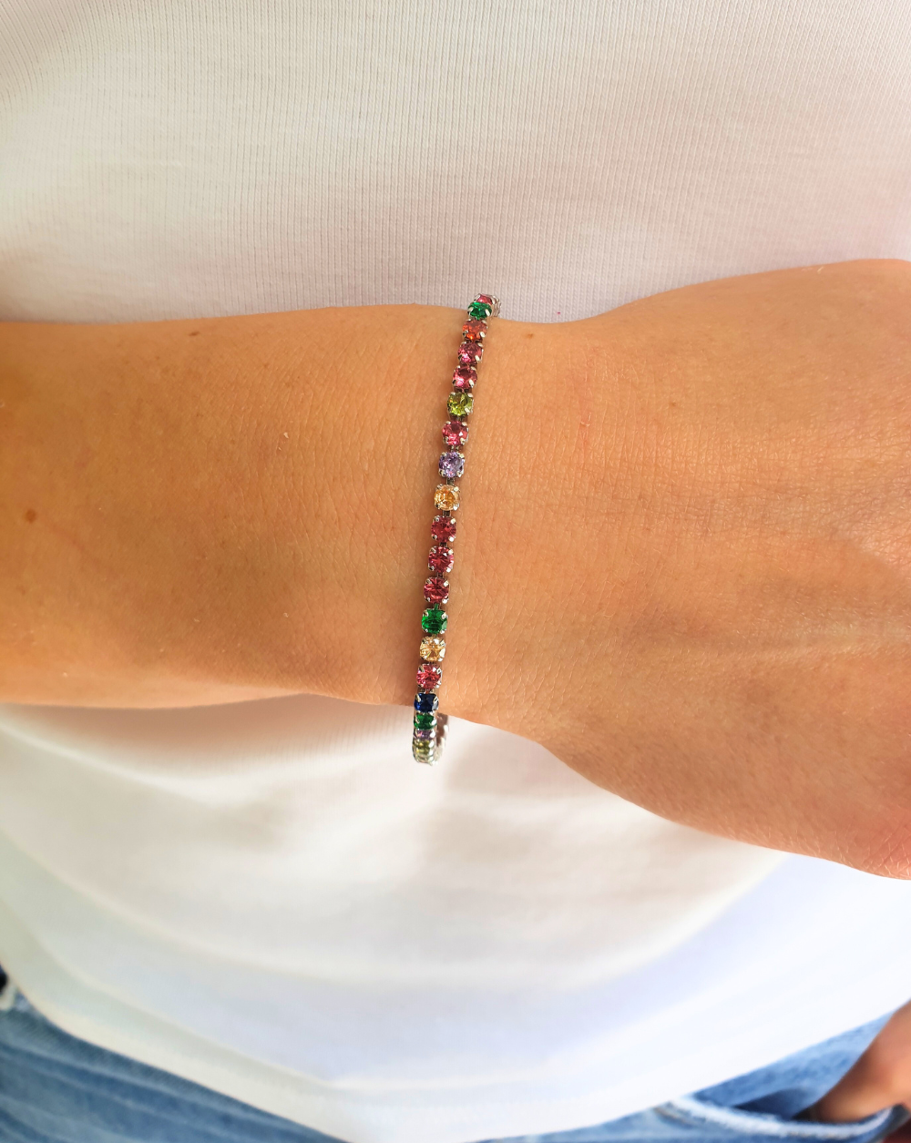 Bracelet with rhinestones TENNIS | Different colours