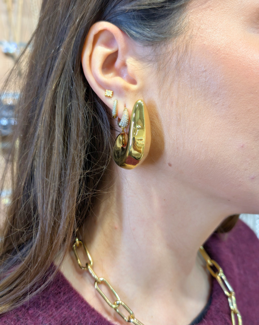 Chunky BOLD GLOW in Goldfarbe aus Edelstahl, Trgovina Patrizia