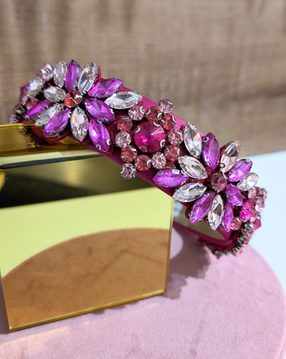 Headband NEW YEARS PARTY  PINK richly decorated crystals for a festive look – Trgovina Patrizia