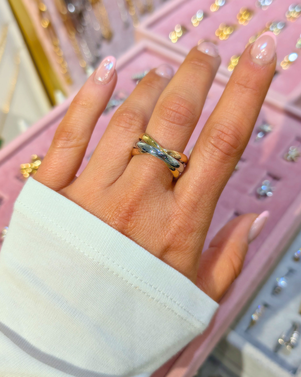 Ring MIX Ring in rose gold, gold, and silver colors, made of stainless steel or surgical steel, Trgovina Patrizia