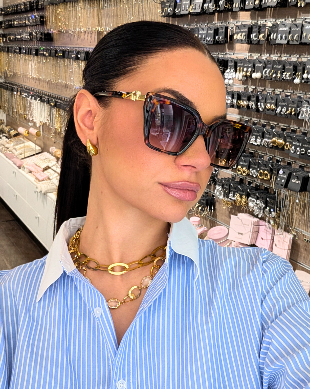 Oversized brown Sunglasses with UV400 protection Patrizia Ljubljana