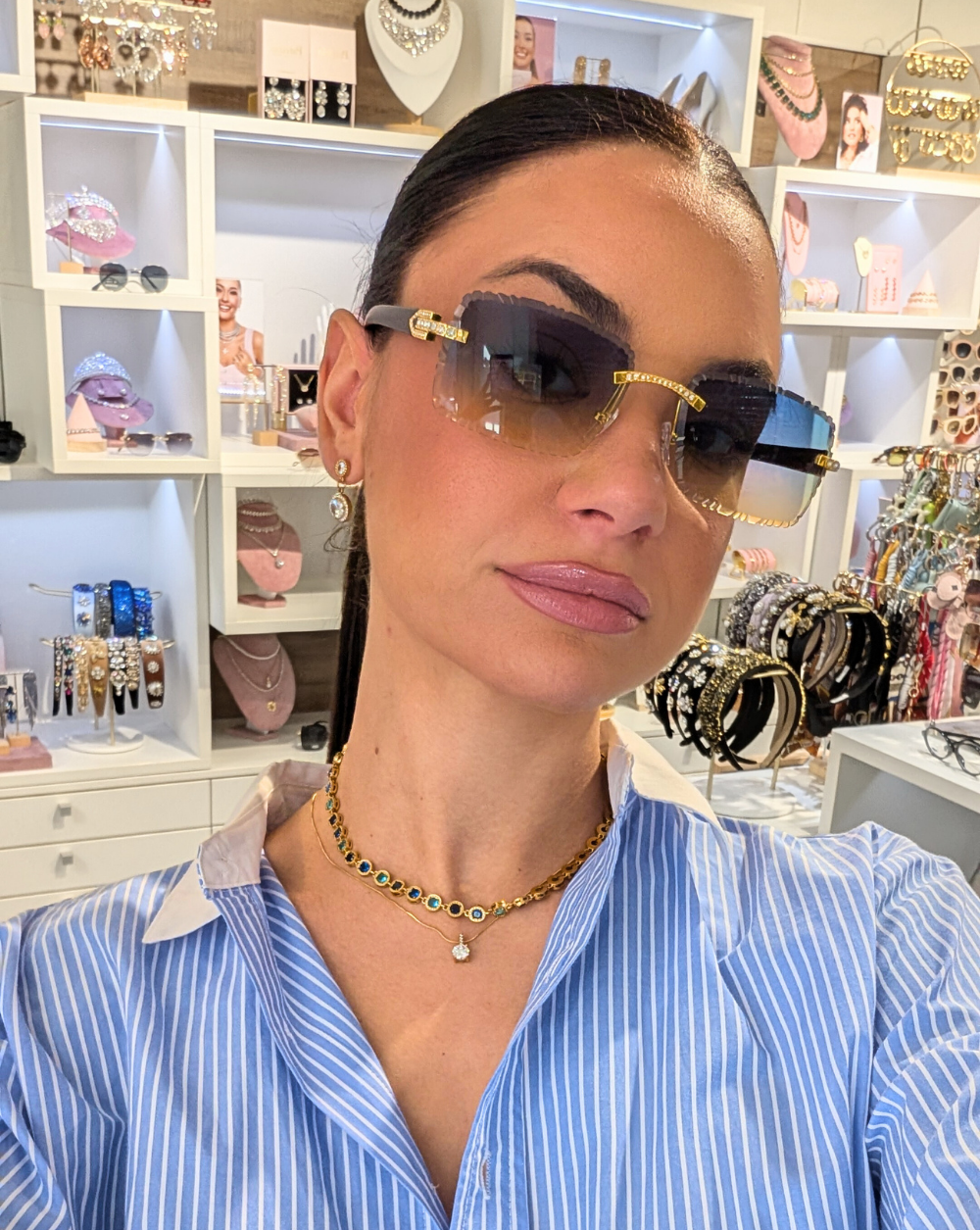 Sunglasses frameless, Gold protection Patrizia Ljubljana