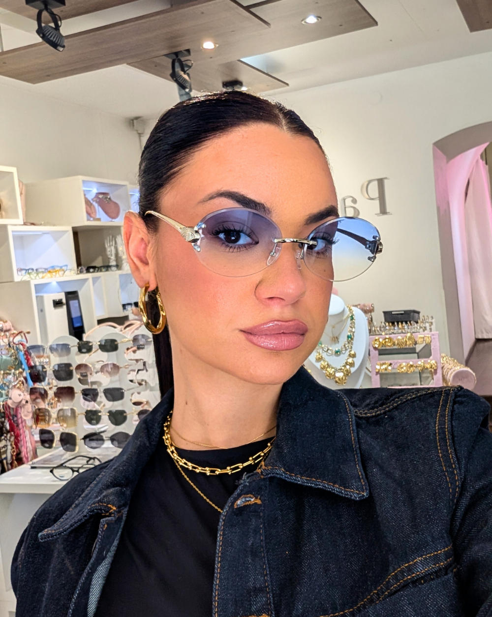 Sončna očala PANTHER, ozka ovalna modra sončna očala s kovinskim okvirjem, UV400 zaščita, Patrizia Ljubljana