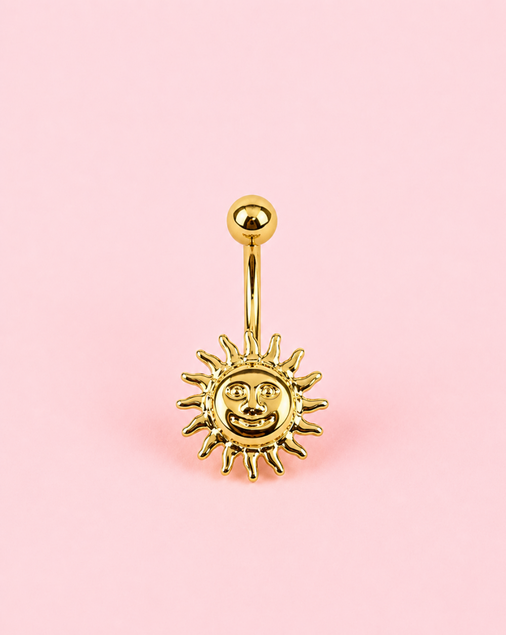 Bauchnabelpiercing SUNNY – ein Bauchnabelpiercing mit Sonnenmotiv und glänzendem Finish für einen auffälligen und trendigen Look. Trgovina Patrizia 