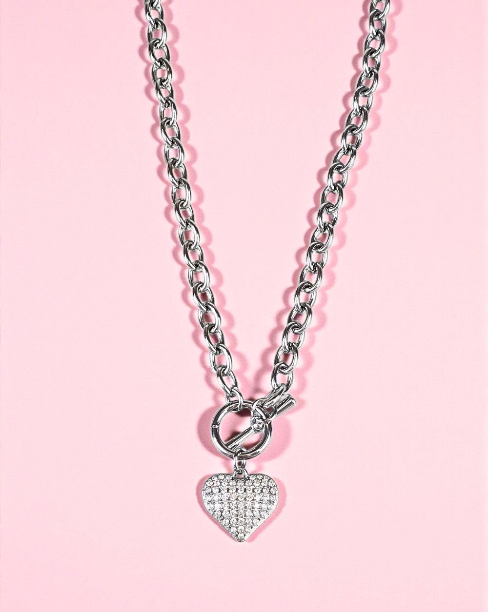 Necklace HEART Necklace with stainless steel heart pendant, trendy women's jewelry – Trgovina Patrizia
