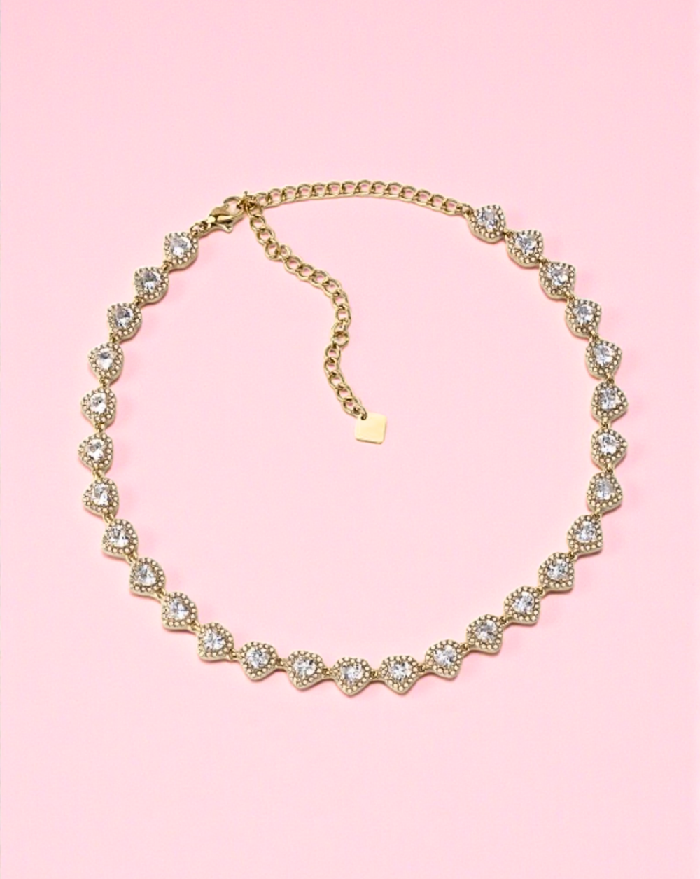 Gold necklace  HEART stainless steel hearts, elegant women's jewelry – Trgovina Patrizia