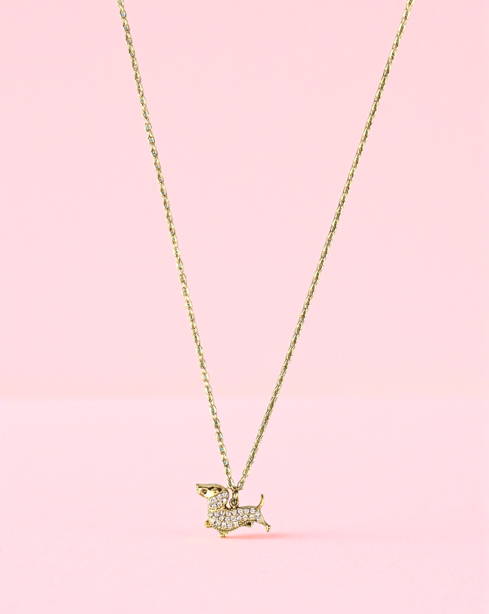 Necklace CRYSTALS with dog pendant, fashionable women's necklace stainless steel, gift for dog lovers, trendy jewelry, Trgovina Patrizia