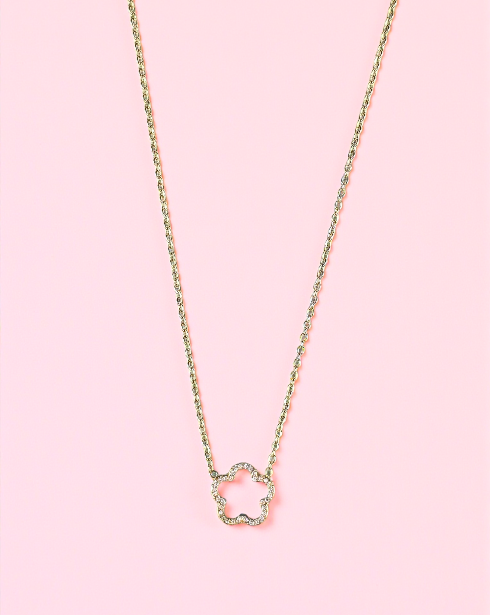 Verižica FLORA GLOW z rožastim obeskom iz nerjavečega jekla, eleganten ženski nakit – Trgovina Patrizia Ljubljana