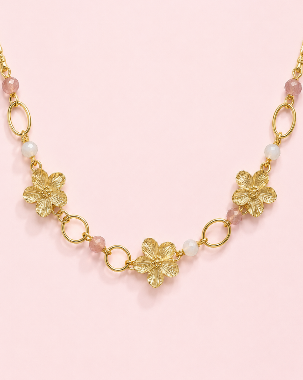 Necklace BLOOM Stainless Steel Necklace – necklace multiple floral motifs and elegant details for a unique and feminine look. Trgovina Patrizia