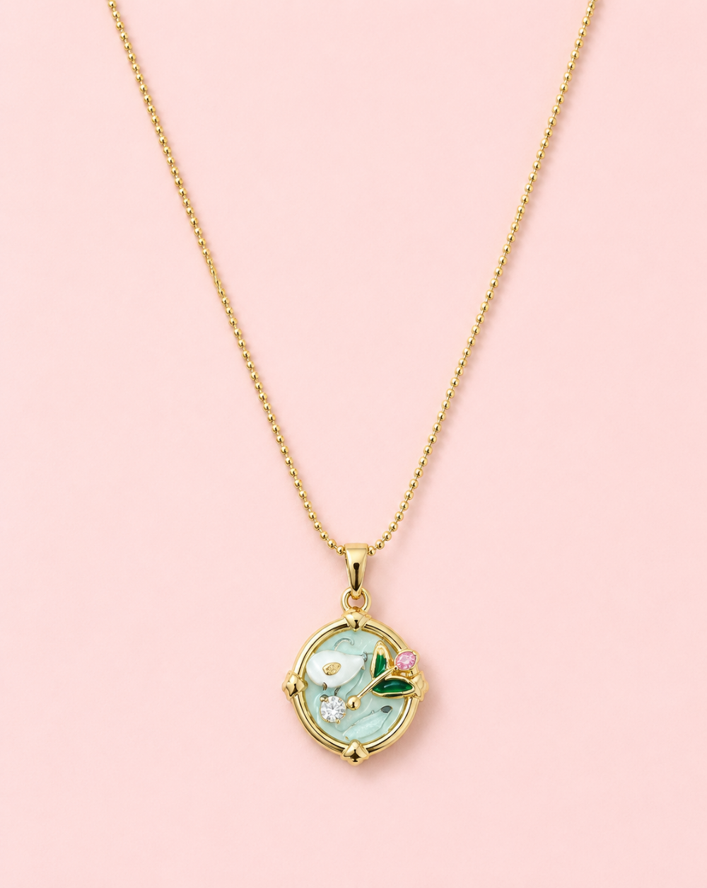 Necklace Stainless Steel Necklace – necklace an elegant pendant, a floral motif, and delicate details for a sophisticated and distinctive look. Trgovina Patrizia