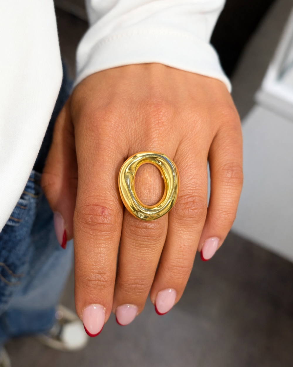 Ring curved Ring of stainless or surgical steel – trgovina Patrizia , modern statement jewelry