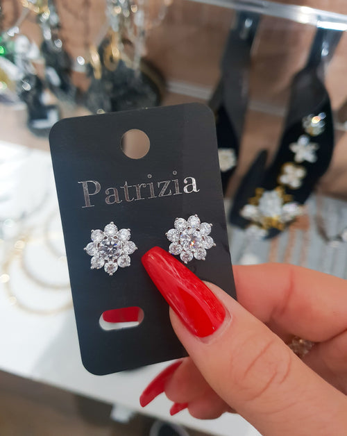 Uhani s cirkoni-Rožice - Patrizia