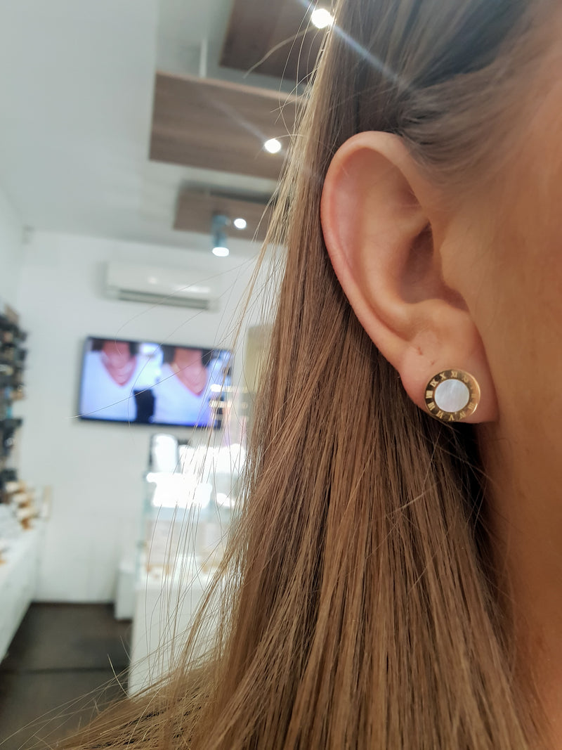 Plug-in earrings KROGEC-White