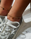 Foot bracelet with Clover symbols-Rose gold