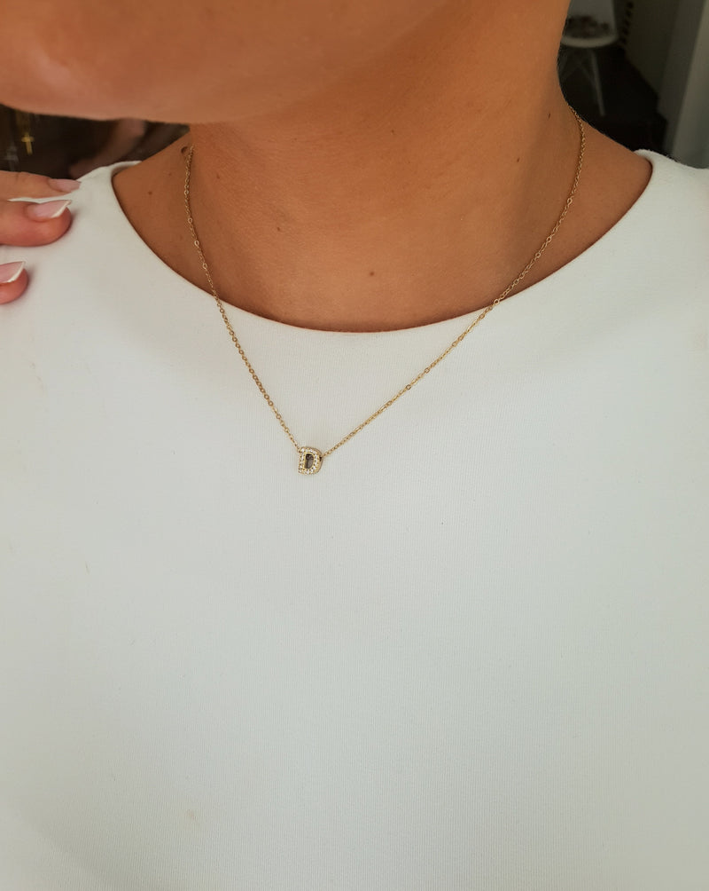 Halskette mit dem Buchstaben Zirkone-Gold