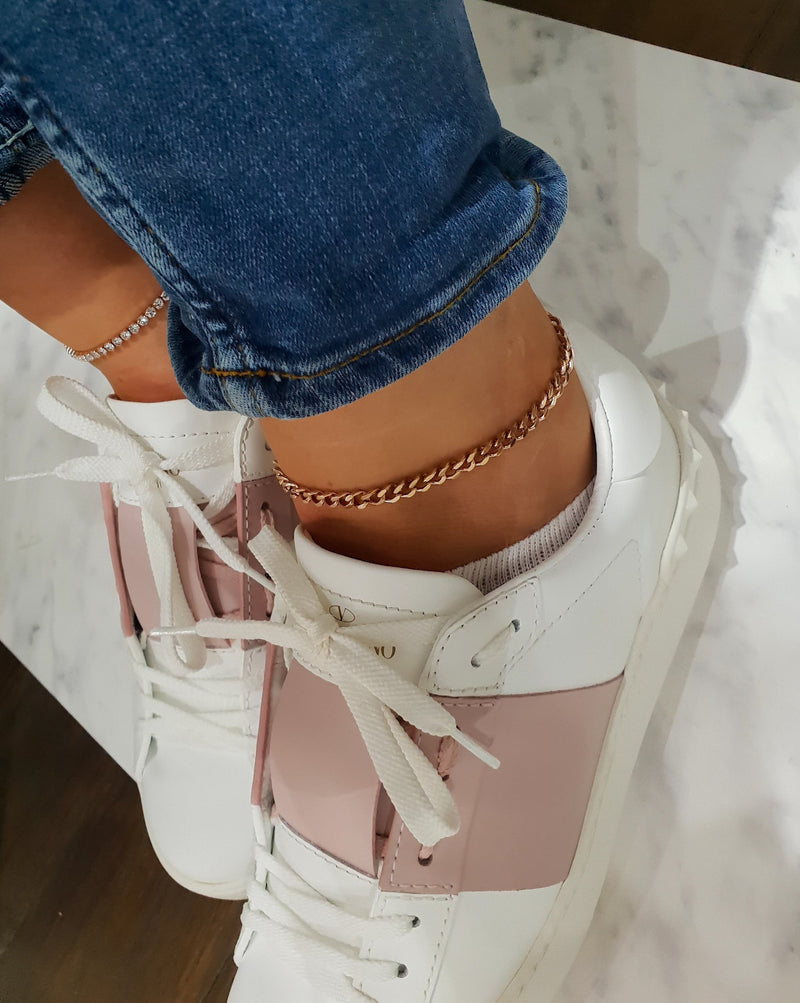 Ankle bracelet KNITTING-Rose gold