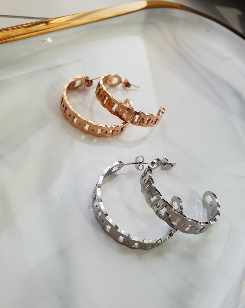 Round CHUNKY Chain earrings
