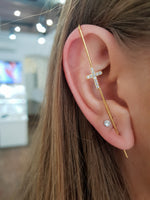 Fashionable single earring CROSS