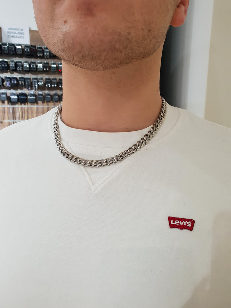 Moška verižica CHAIN Cuban Silver 8mm