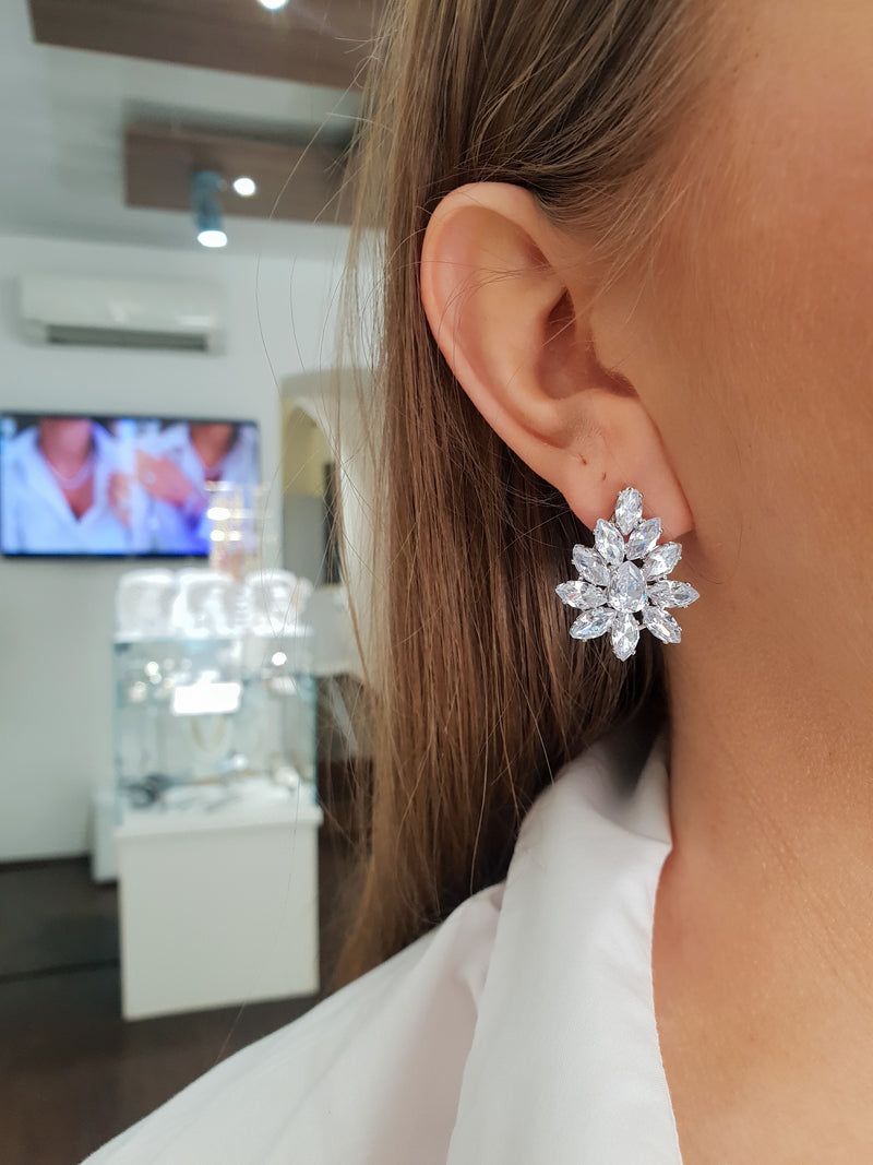 Uhani FLOWER-Silver