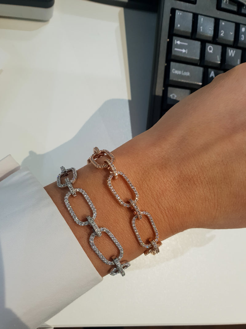 Glamorous bracelet with zircons-Square