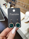 Dangling earrings with zircons-Emerald Green