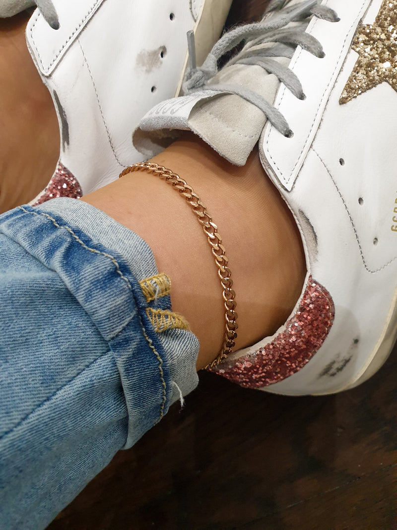 Ankle bracelet KNITTING-Rose gold