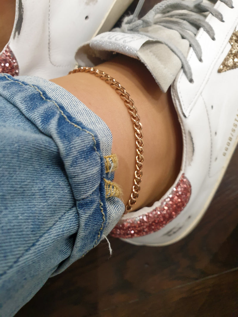 Ankle bracelet KNITTING-Rose gold