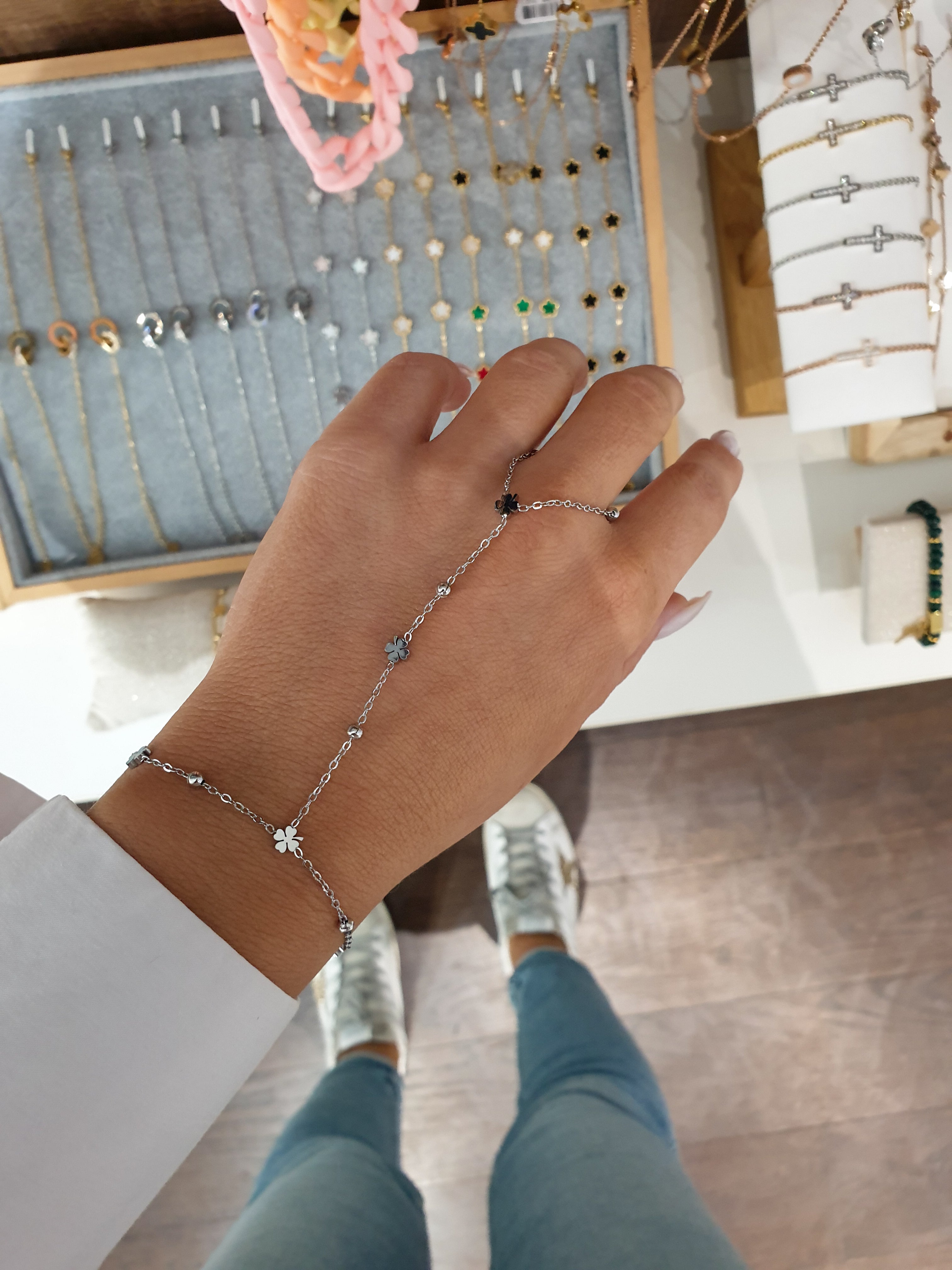 Bracelet + Ring in one Silver