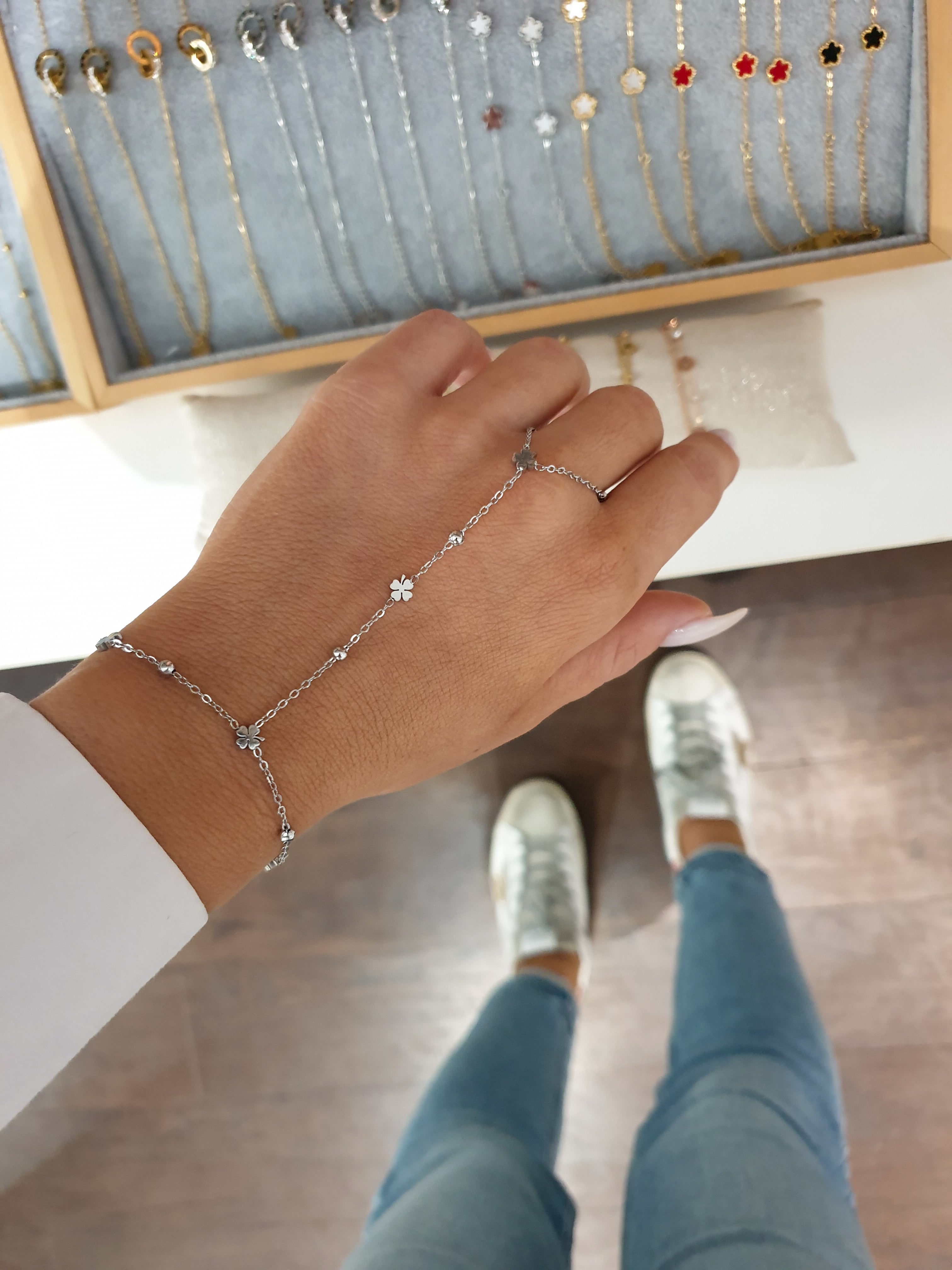 Armband + Ring in einem Silver