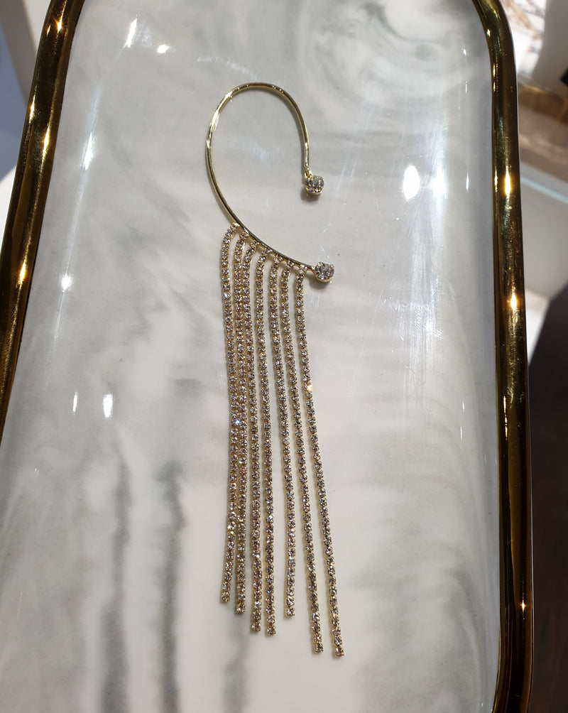 Enojni uhan z dolgimi resicami-Gold